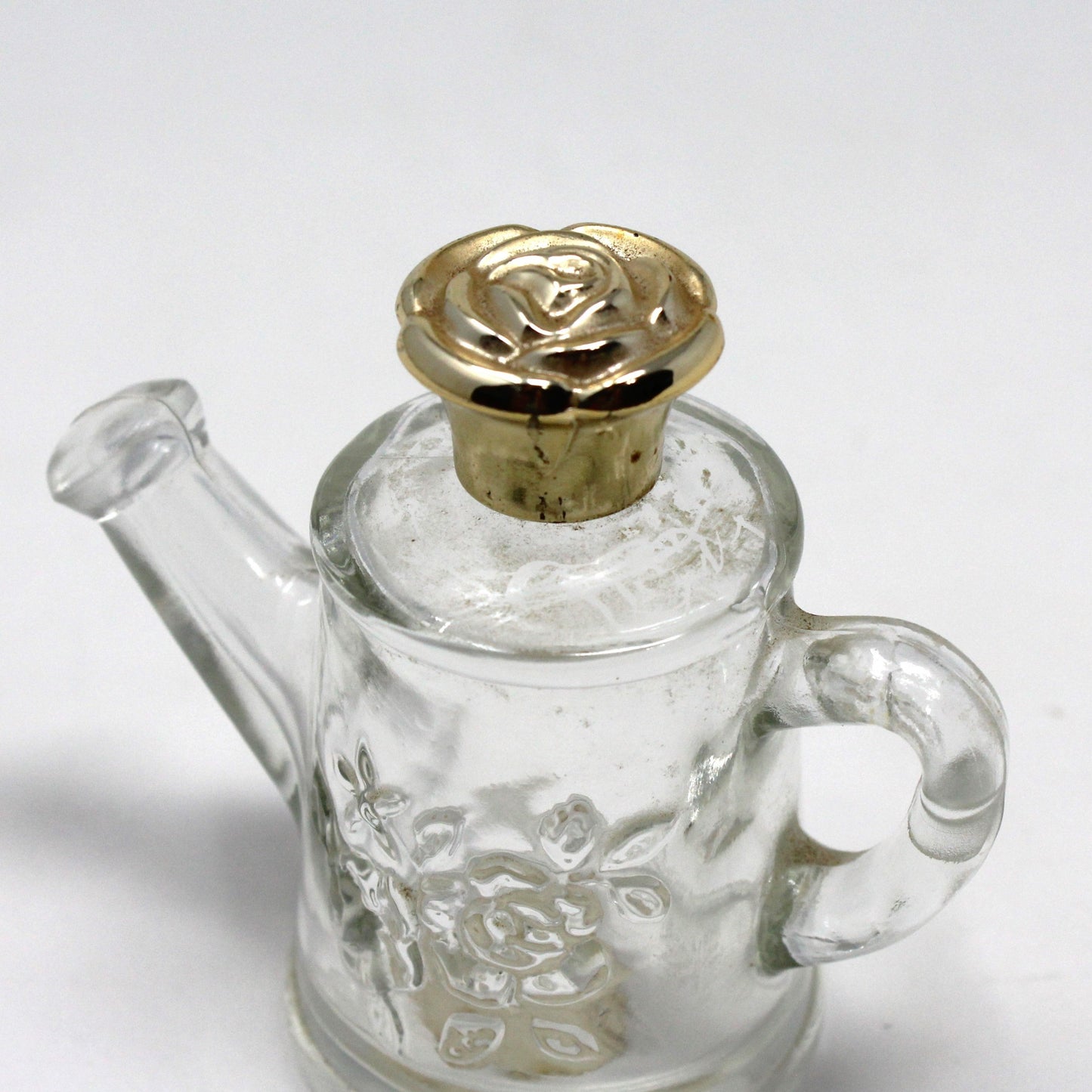 Perfume Bottle, Avon, Watering Can, Embossed Roses, Vintage Collectible