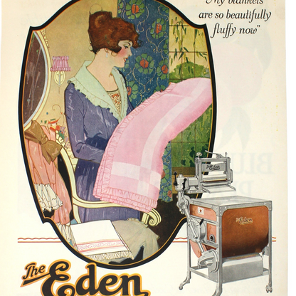 Advertisement, The Eden Washing Machine, Original Magazine Ad 1920, Antique