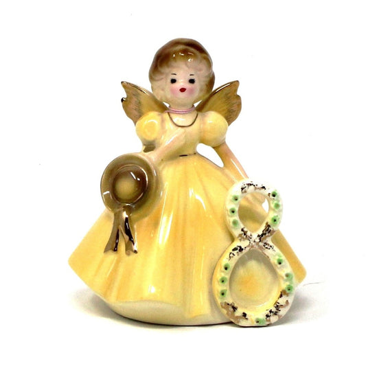 Figurine, Josef Originals Birthday Angel, 8 Years, Yellow Dress