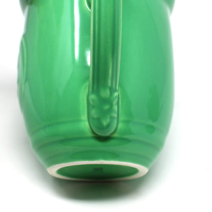 Creamer & Sugar with Lid, Oneida, Petals Pattern in Sea Foam Green, Ceramic, Vintage