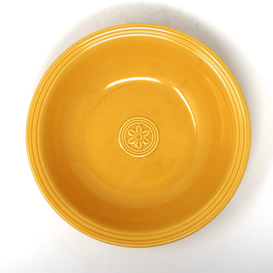 Vintage Serving Bowl by Oneida "Petals" pattern in Marigold (Yellow), circa 1990's. Ceramic serveware, colorful tableware