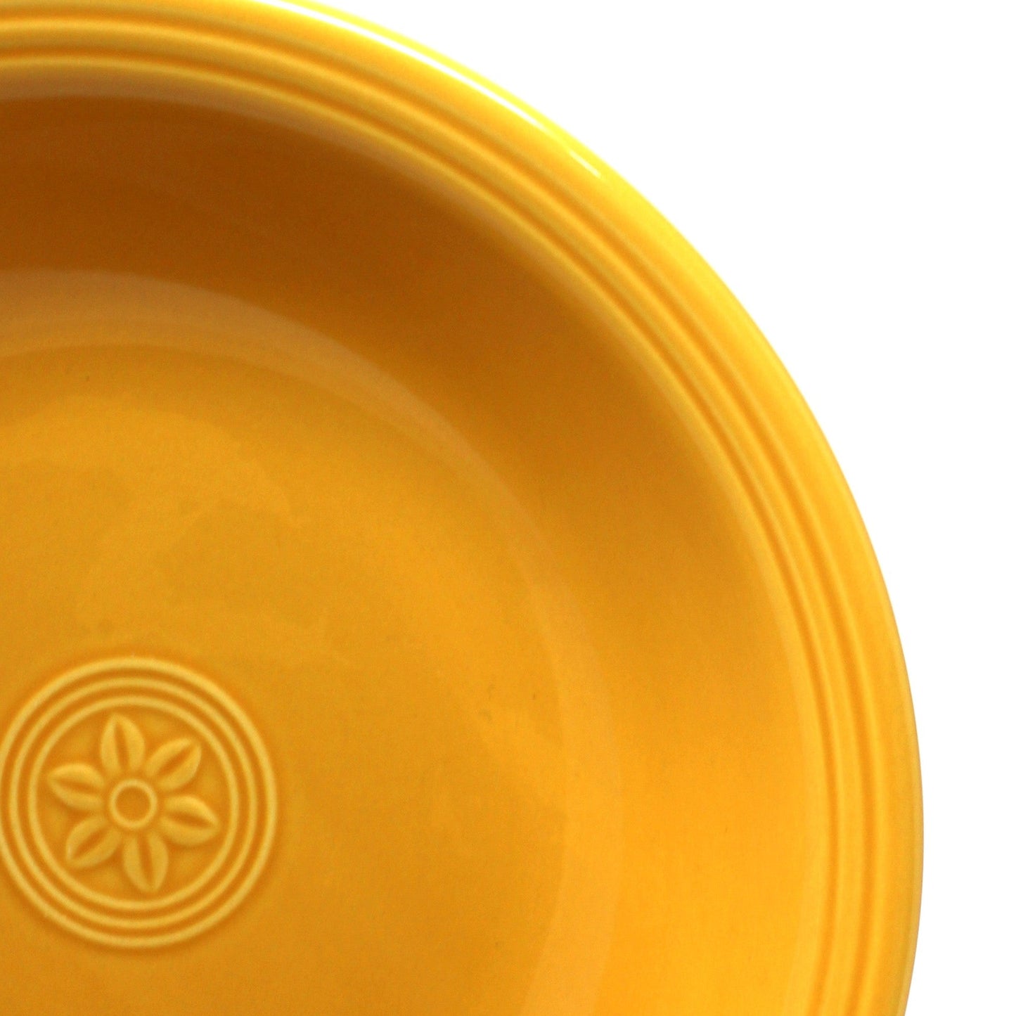 Serving Bowl, Round Vegetable Bowl, Oneida, Petals Pattern in Marigold / Yellow, Vintage