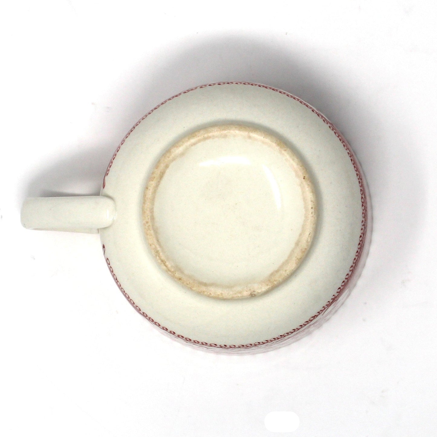 Teacup, Royal China, Currier & Ives, Star of the Road, Scroll Handle, Pink & White, USA, Vintage 1967 — Cup Only