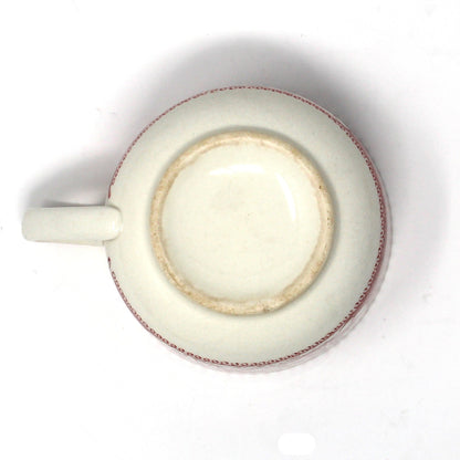 Teacup, Royal China, Currier & Ives, Star of the Road, Scroll Handle, Pink & White, USA, Vintage 1967 — Cup Only
