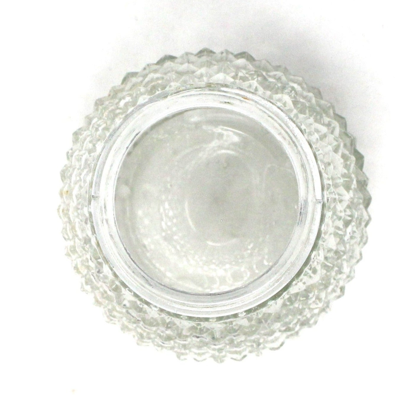 Shaker, Diamond Point, Glass with Silver Metal Top, Vintage Import