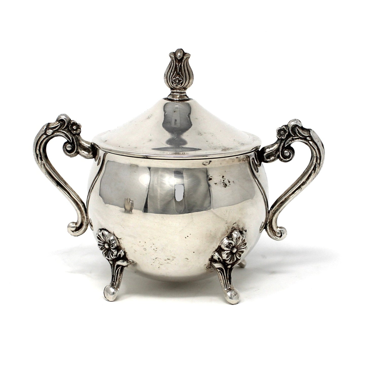 Creamer & Sugar with Lid, Silverplate Hollowware, W & S Blackinton, Floral Footed, Vintage