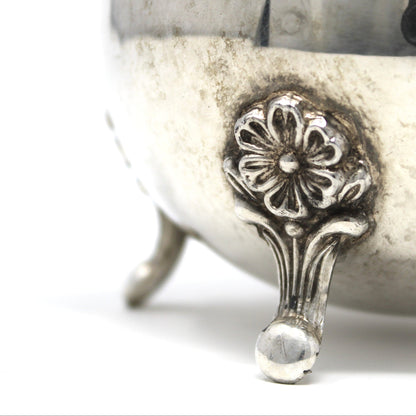 Creamer & Sugar with Lid, Silverplate Hollowware, W & S Blackinton, Floral Footed, Vintage