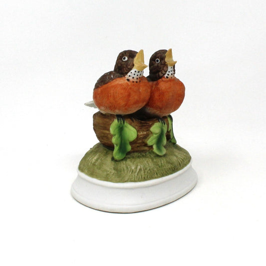 Musical Figurine, Gorham, Musical Birds, Robins, Porcelain, Vintage