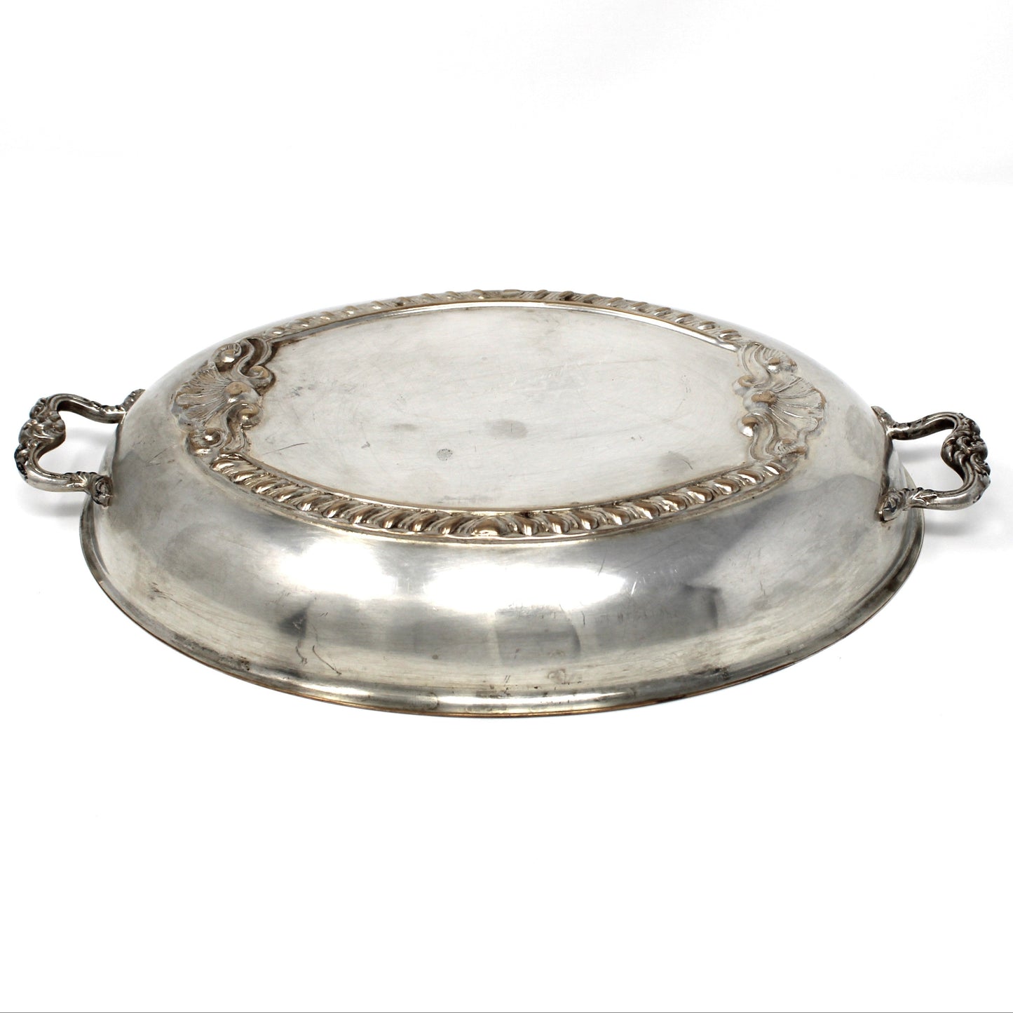 Serving Dish LID ONLY, Silverplate, Oval Cover for Vegetable Server, Ornate Shell Design, Vintage