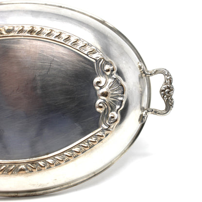 Serving Dish LID ONLY, Silverplate, Oval Cover for Vegetable Server, Ornate Shell Design, Vintage