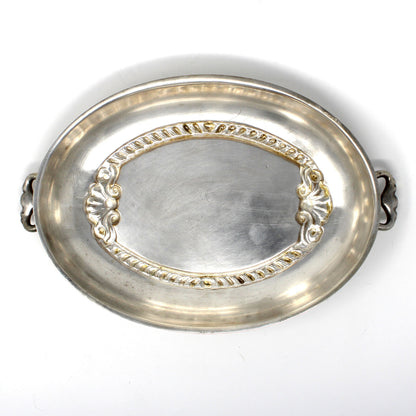 Serving Dish LID ONLY, Silverplate, Oval Cover for Vegetable Server, Ornate Shell Design, Vintage