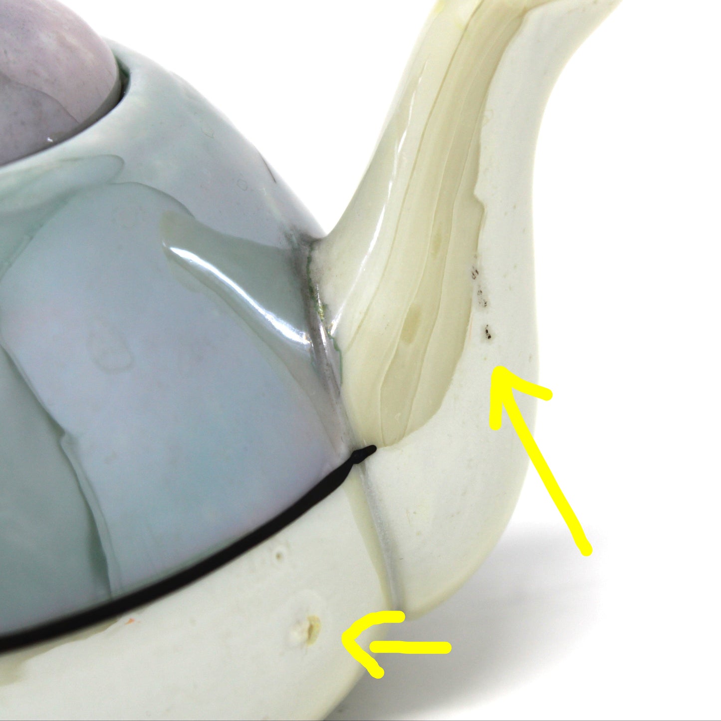 Teapot, Purple Lusterware, Mini / One Cup, Hand Painted Red Floral Japan Porcelain, Vintage