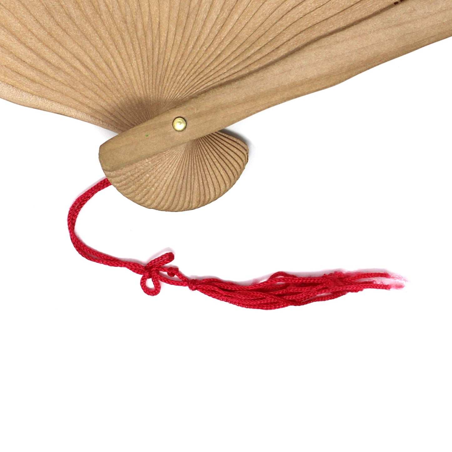 Hand Fan, Hand Painted Oriental Red Crowned Cranes, Double-Sided, Open-Cut Work Wood, Vintage