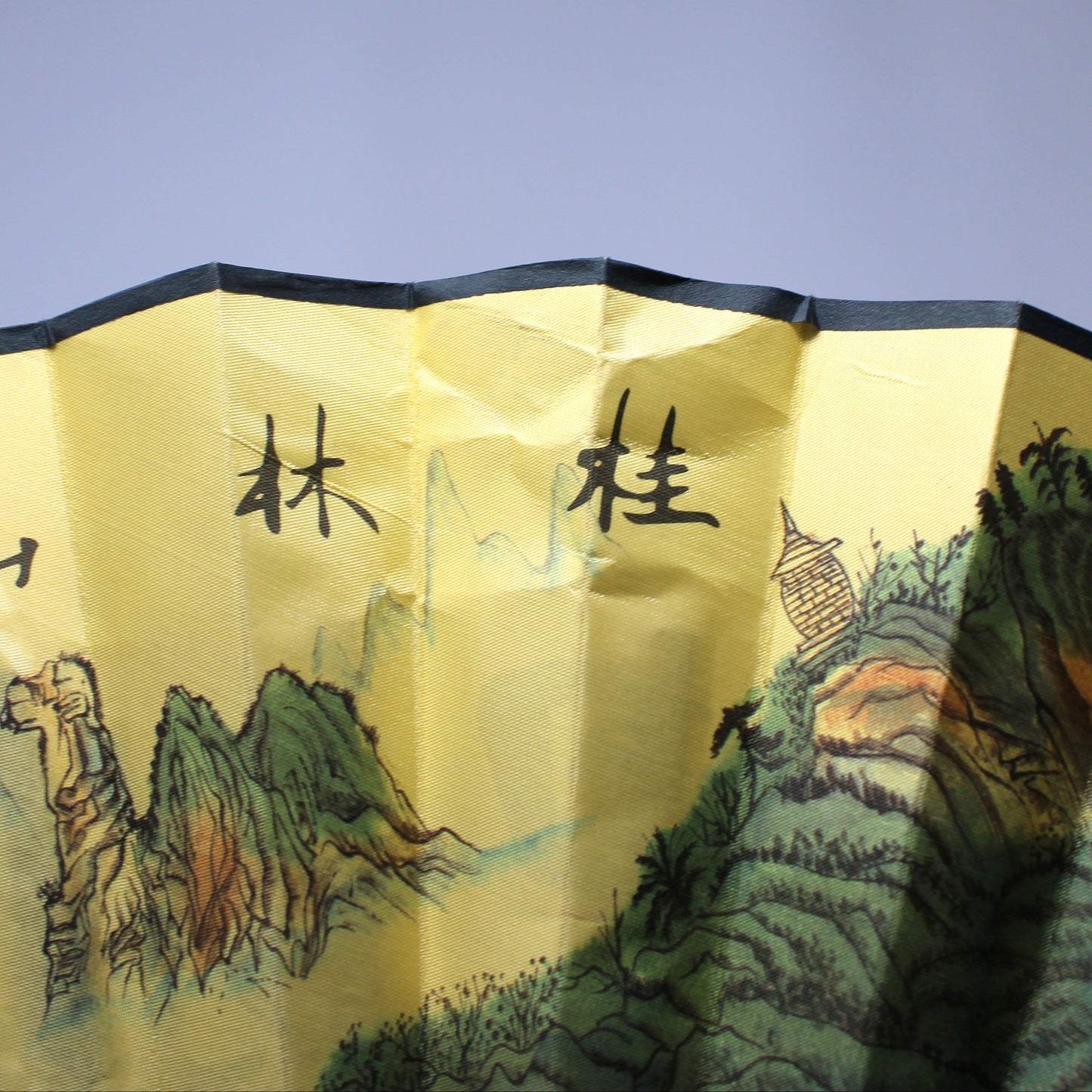 Hand Fan / Wall Fan, Oriental / Asian Landscape Scenes, Bamboo, Vintage