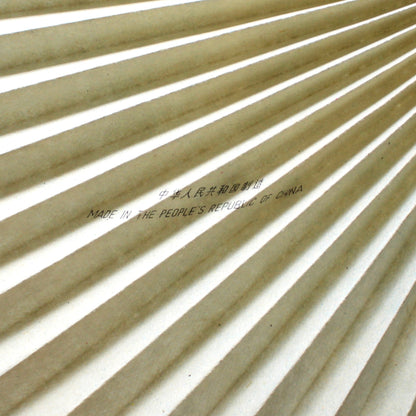 Hand Fan, Cockade Fan, Oriental Landscape Paper, Pinwheel Shape, Folds Flat, Vintage