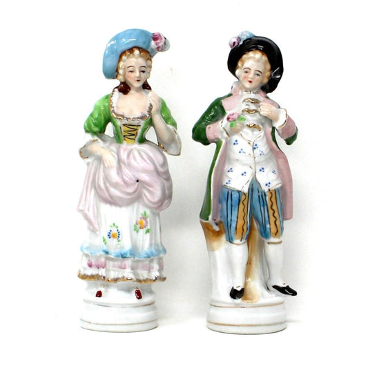Figurine, Lipper & Mann, Victorian / Colonial Couple, Hand Painted Porcelain, Vintage