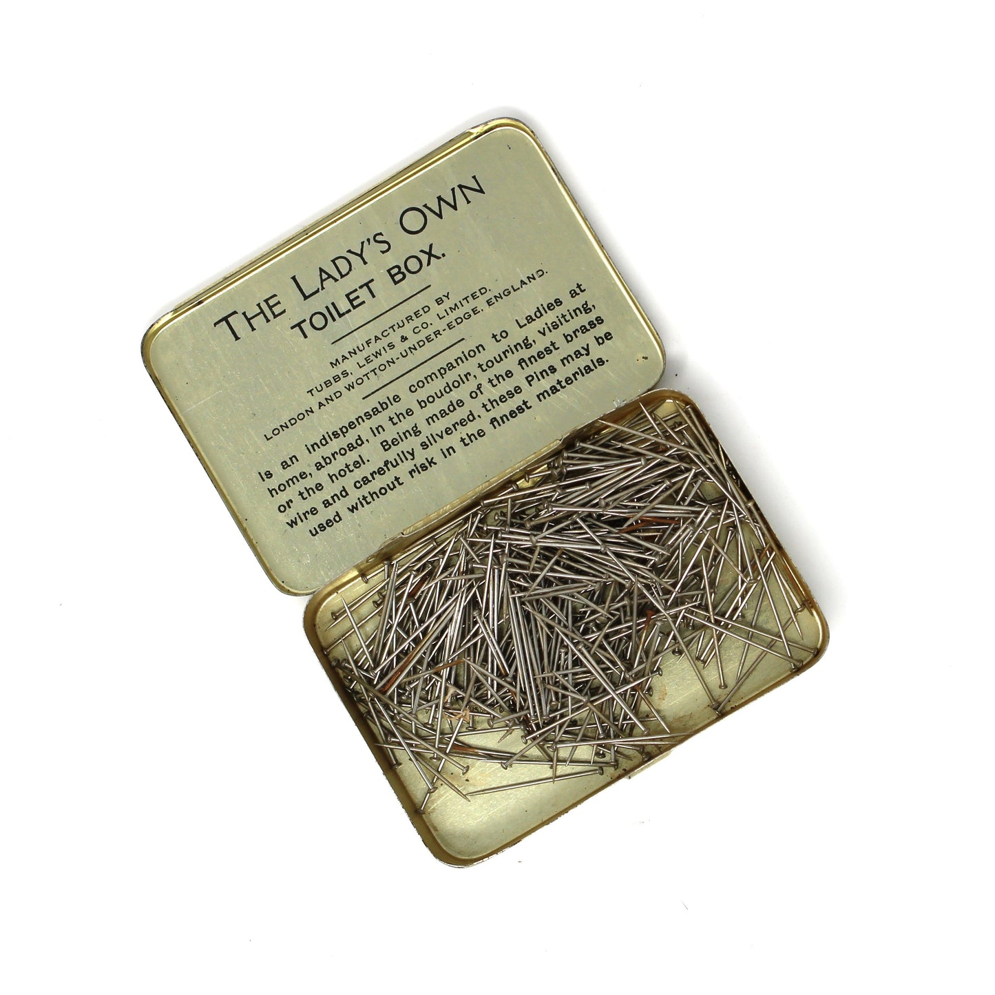 Tins, Storage Box, Travel / Storage Container, The Lady's Own Toilet Pin Box, Antique