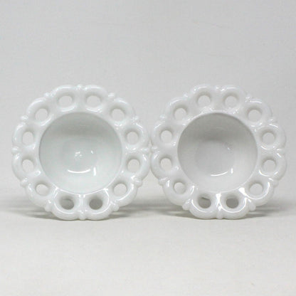 Candle Holders, Westmoreland, Doric Milk Glass, Vintage Set of 2