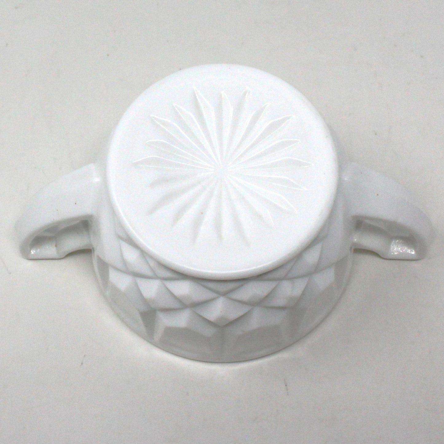 Sugar Bowl with Lid, Tiffin-Franciscan Milk Glass, Betsy Ross Pattern, Vintage