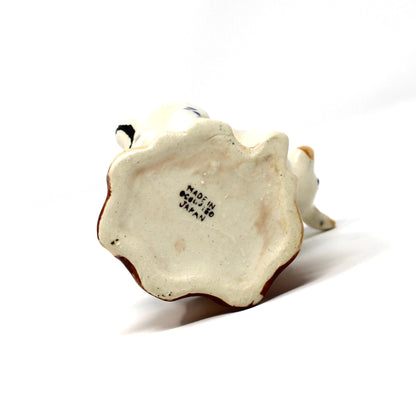 Planter, Mini Vase, Deer by Tree Trunk, Blue Spots Design, Occupied Japan, Vintage