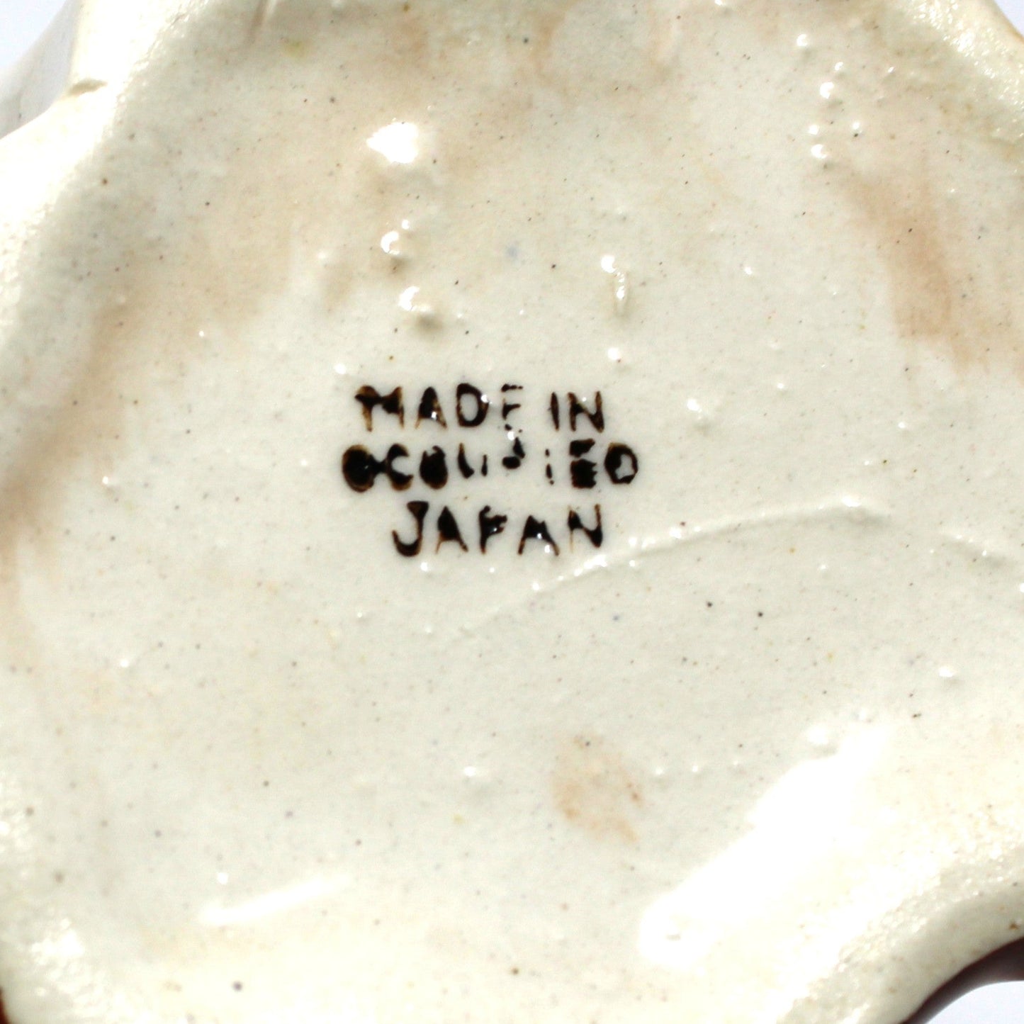 Planter, Mini Vase, Deer by Tree Trunk, Blue Spots Design, Occupied Japan, Vintage