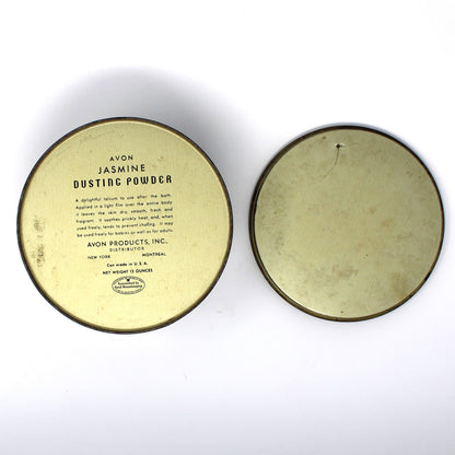 Box, Dusting Powder Box, Avon Jasmine, Mid Century Metal Tin, Vintage