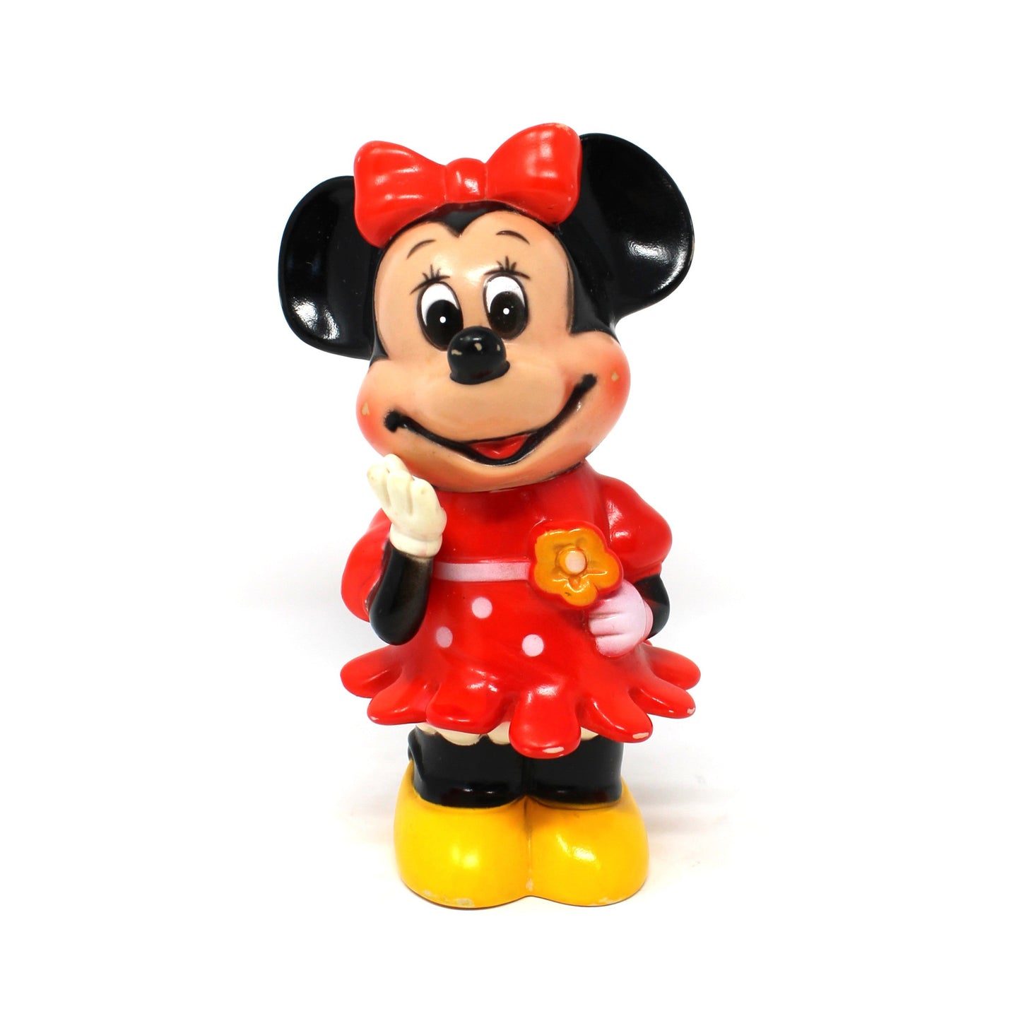 Vintage Coin Bank / Piggy Bank, Colorful Minnie Mouse, Hard Plastic. Walt Disney Productions, Disneyana Collectors