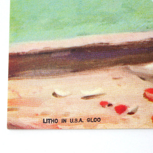 Print, Lithograph, Floral Artwork with Red Poppies & Daisies in Vase, Vintage