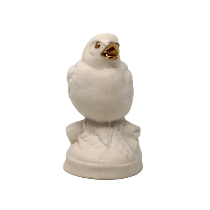 Figurine, Baby Bird On Branch, Bisque Mold, Hand Painted, Vintage, 1976