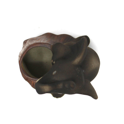 Toothpick Holder, Elephant Trunk Up, Hand Painted Ceramic, Vintage, 1980's