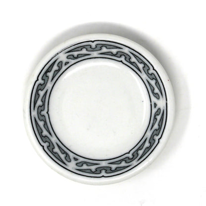 Butter Pats, Restaurant Ware, Geometric, White / Gray, Vintage 1940's