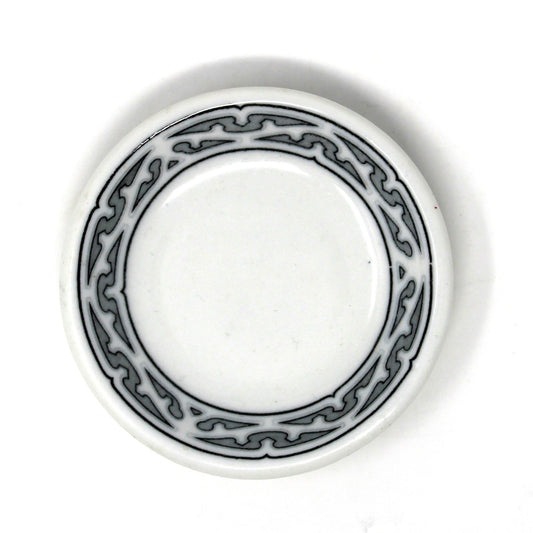 Butter Pats, Restaurant Ware, Geometric, White / Gray, Vintage 1940's