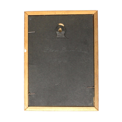 Silhouette, Reverse Painted Convex Glass, Mother's Day Poem, Floral Print Background, Framed, Vintage