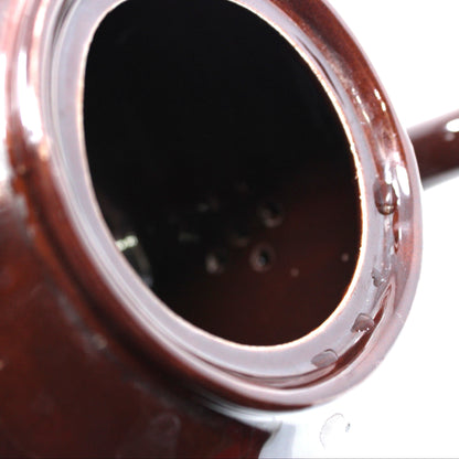 Teapot, Japanese Redware Style, Hand Painted Moriage, Brown Betty Style, Ceramic, Vintage