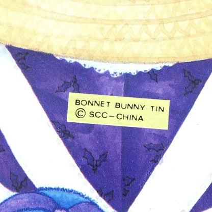 Gift Tin / Candy Tin, SCC, Rabbit Shaped Tin, Bonnet Bunny Easter Tin