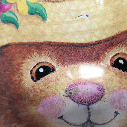 Gift Tin / Candy Tin, SCC, Rabbit Shaped Tin, Bonnet Bunny Easter Tin