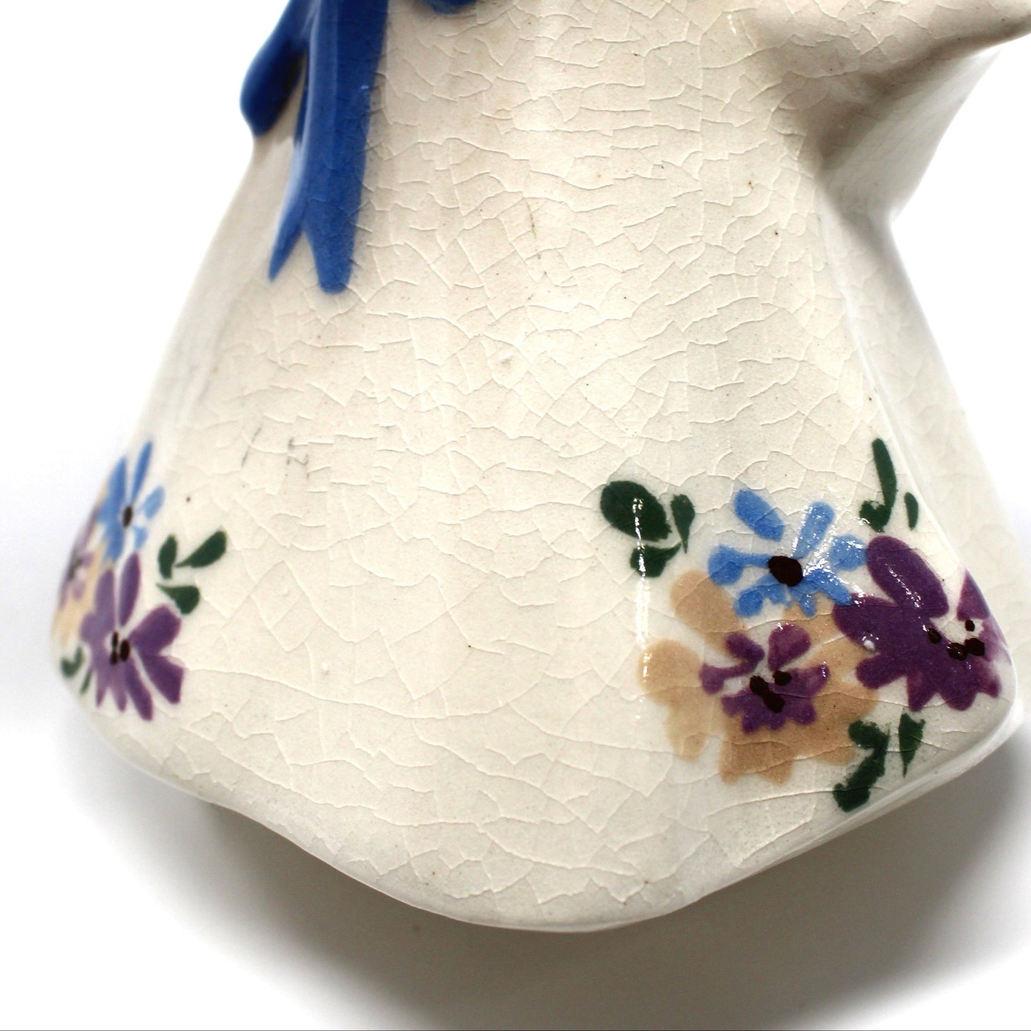 Planter / Vase, DeLee Art Co, Young Girl Floral Gown, Hand Painted California Pottery, Vintage, 1940's