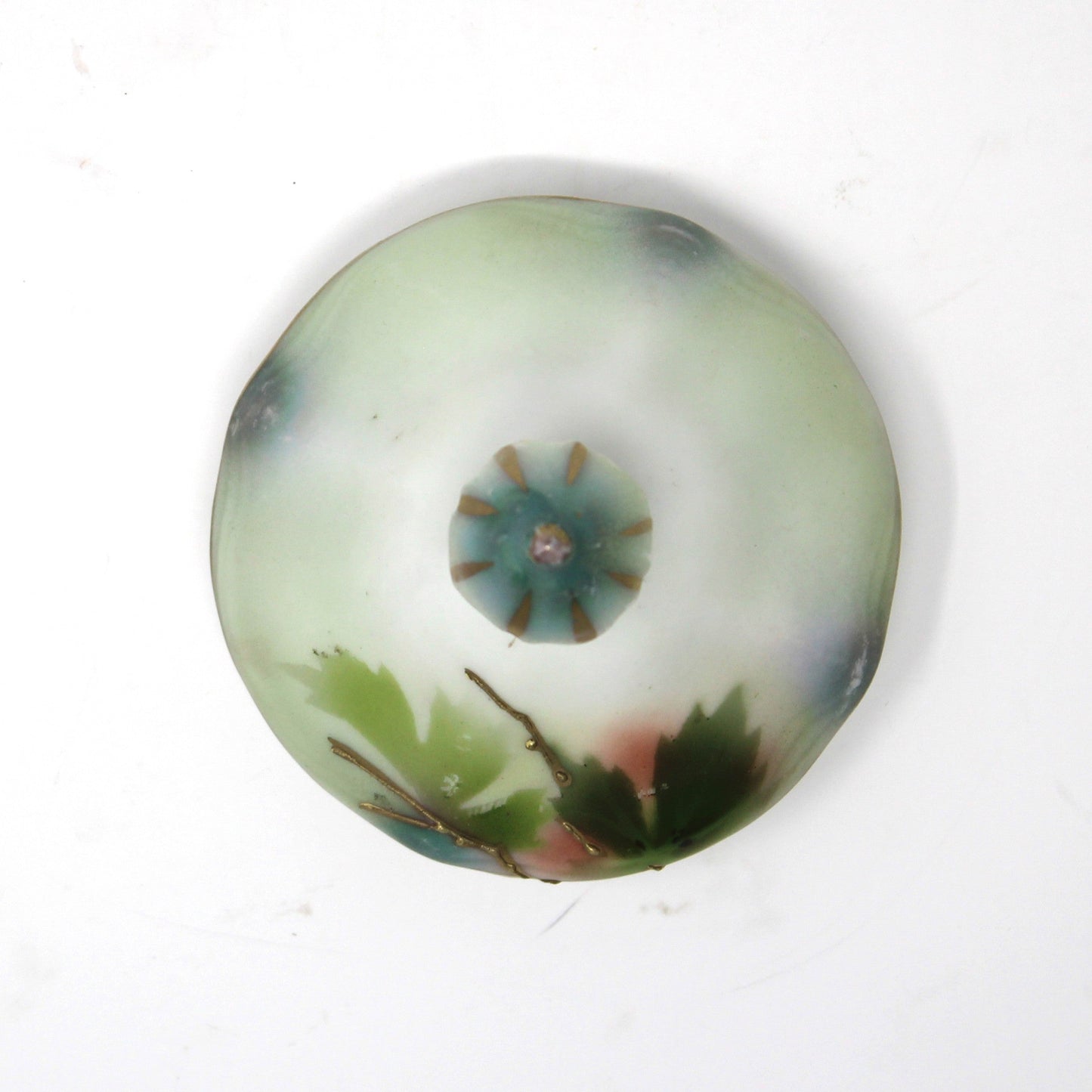 Creamer and Sugar with Lid, RS Prussia, White Flowers, Green Leaves & Gilding, Satin Finish Porcelain, German Antique