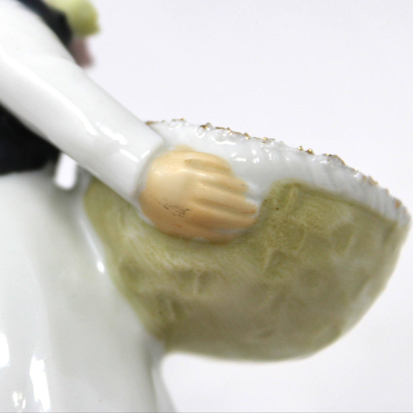Vase, Wales Japan, Figurine Girl with Basket, Hand Painted Porcelain, Vintage, 1950's