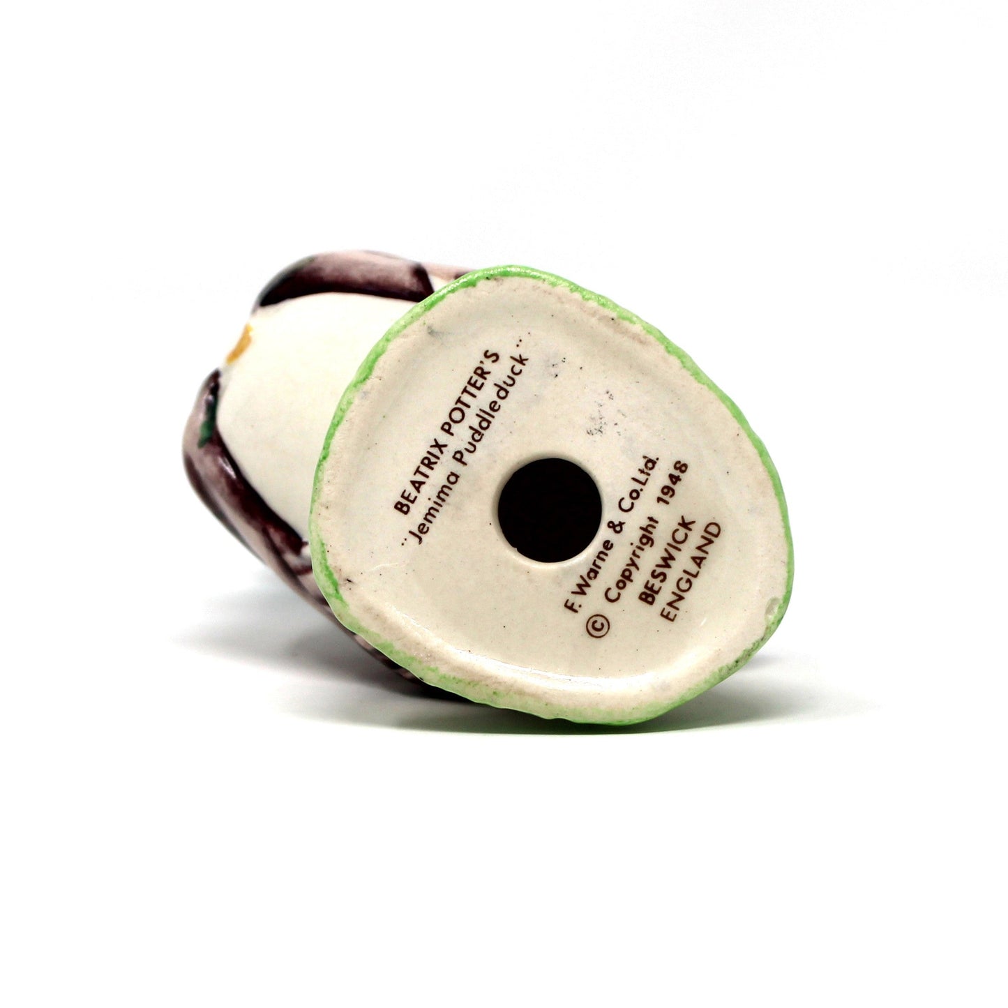 Figurine, Beatrix Potter, Jemima Puddleduck, Beswick, England, F. Warne & Co, Vintage 1948