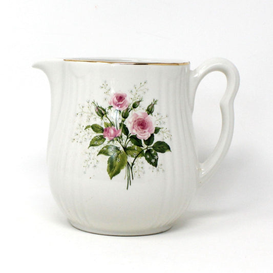 Milk Pitcher, Hall China, Heather Rose, Vintage