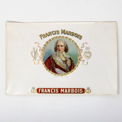 Cigar Box Label, Inner Label, Original Lithograph, Francis Marbois, Gilded / Embossed, NOS, 1900s, Antique