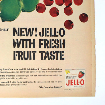 Advertisement, Jello JELL-O 1962, Double Page Original Magazine Ad, Vintage