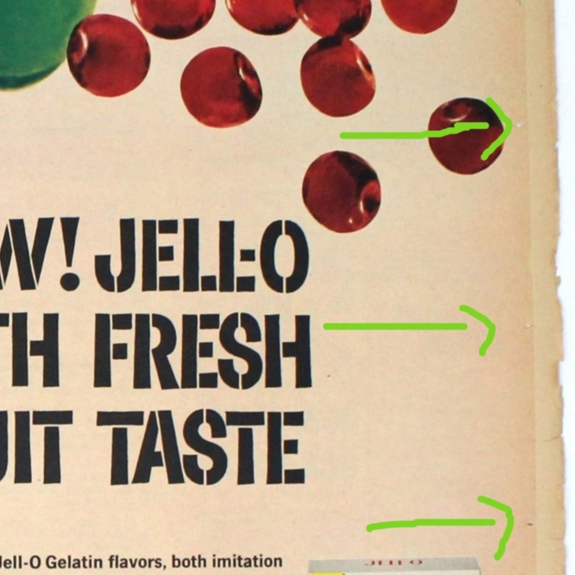 Advertisement, Jello JELL-O 1962, Double Page Original Magazine Ad, Vintage