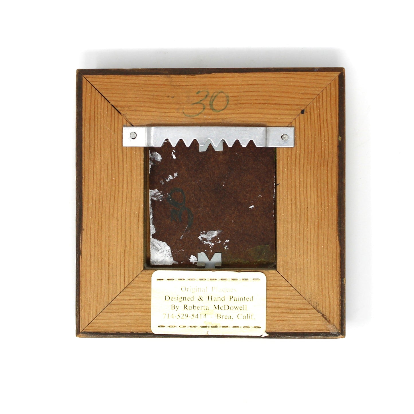 Painting, Roberta McDowell, Original Plaque, Blue Bird, Wood Framed, Vintage 1970's