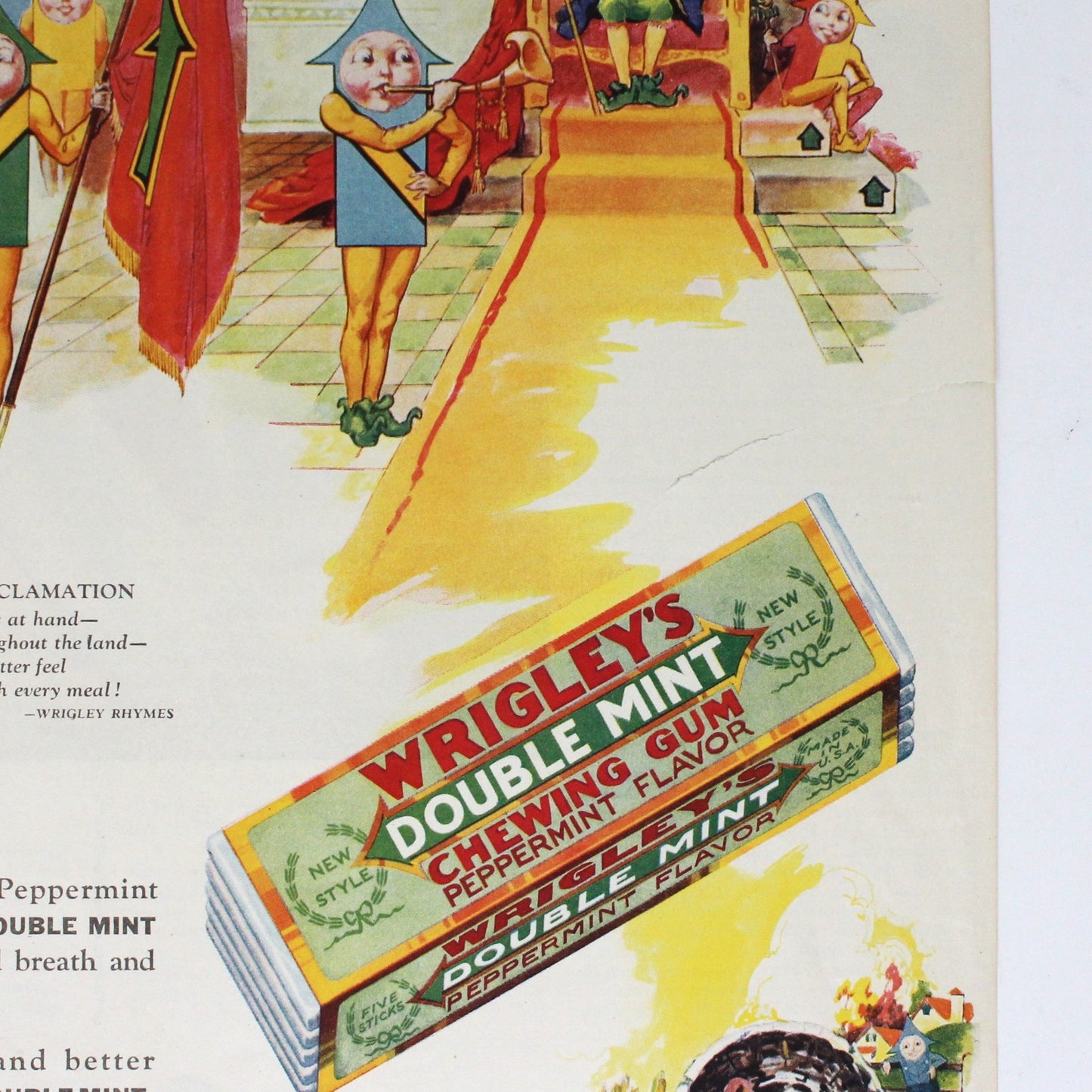 Advertisement, Wrigley's Chewing Gum, Original 1928 Magazine Ad, King Spear, Vintage Pictorial Review