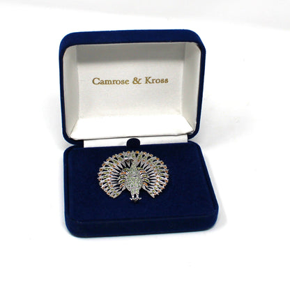Brooch / Pin, Camrose & Kross, JBK Peacock, Swarovski Crystals, Original Case, Vintage