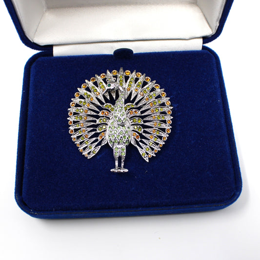 Brooch / Pin, Camrose & Kross, JBK Peacock, Swarovski Crystals, Original Case, Vintage