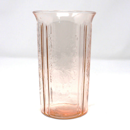 Glasses, Tumbler, MacBeth-Evans, American Sweetheart, Pink Depression Glass, 10oz, Set of 5, Vintage