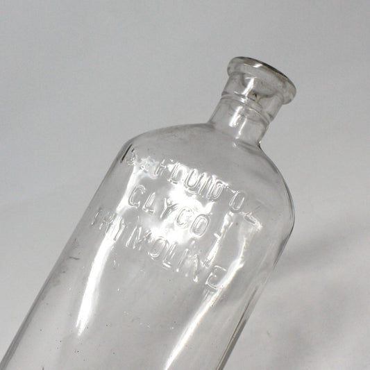 Medicine Bottle, Glyco-Thymoline, 15.5 oz, Clear Antique